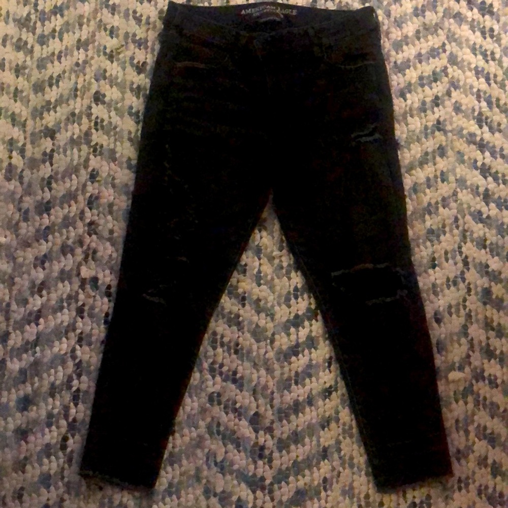 American Eagle blk stretchy jeans 16/18 in size tag is gone